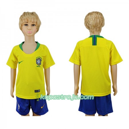 Billiga Fotbollströjor Brasilien Barn VM 2018 Hemma tröja